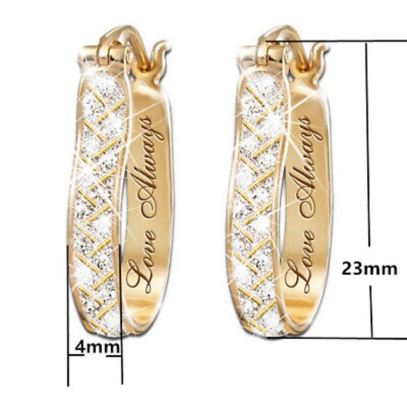 NWT 18k GOLD PLATED “Love Always” EARRINGS - Picture 5 of 5